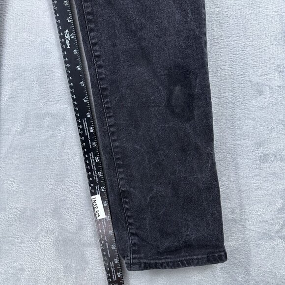 H&M Straight Leg Jeans Women's Size 38/32 High Rise Acid Wash Denim Black - Picture 10 of 13